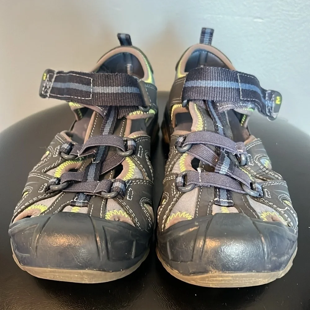 Merrell Hydro Hiker Sandals Boys 2W, leather, gray/blue